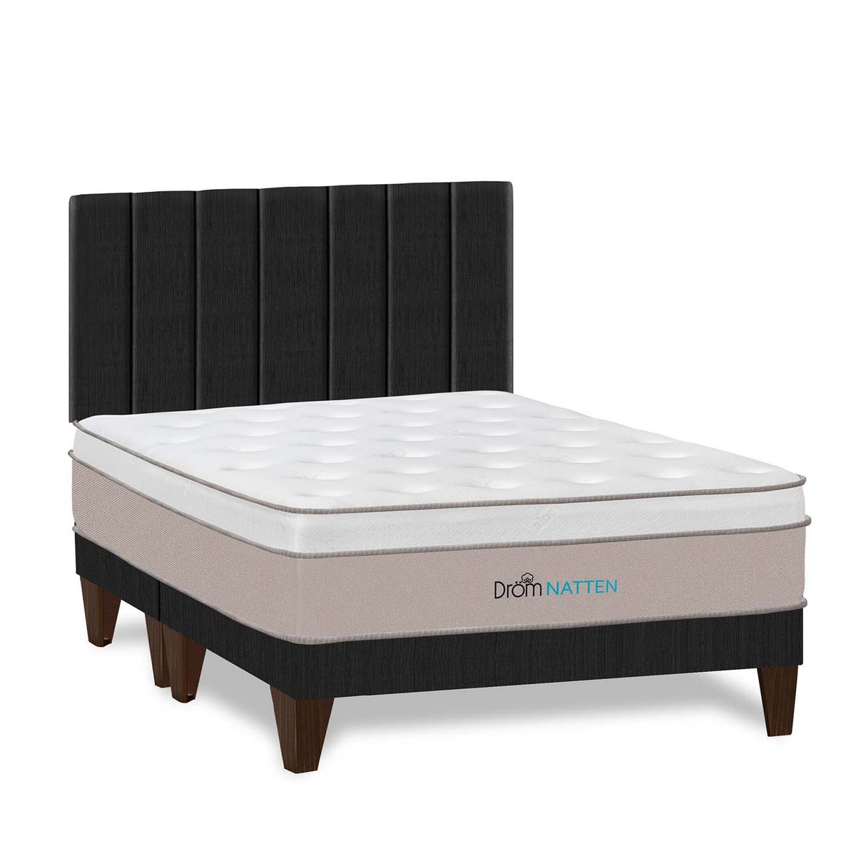 DROM - Dormitorio Europeo Natten Queen + 2 Almohadas Viscoelásticas + Protector