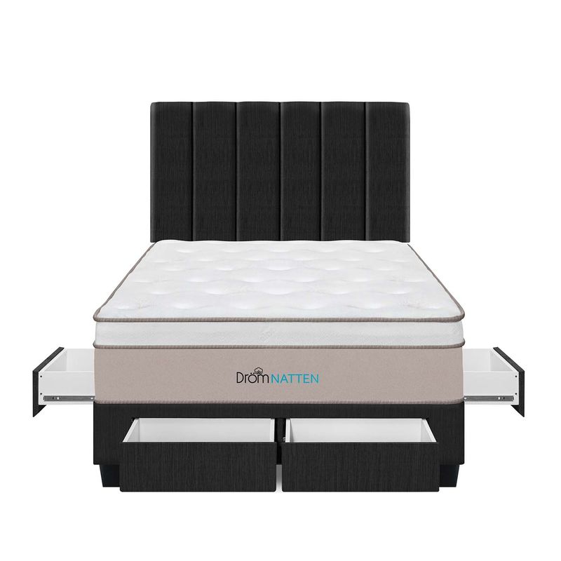 DROM - Dormitorio Con Cajones Natten 2 Plz + 2 Almohadas Viscoelásticas + Protector