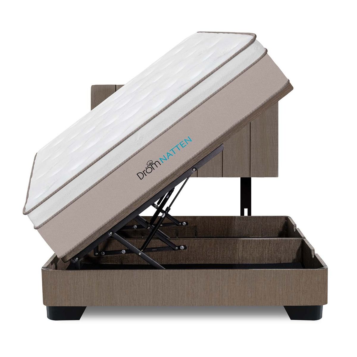 DROM - Dormitorio Boxet Natten Queen + 2 Almohadas Viscoelásticas + Protector