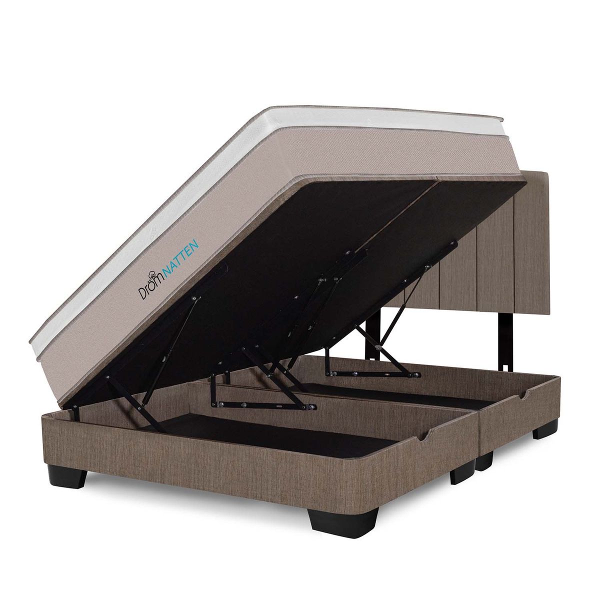 DROM - Dormitorio Boxet Natten Queen + 2 Almohadas Viscoelásticas + Protector