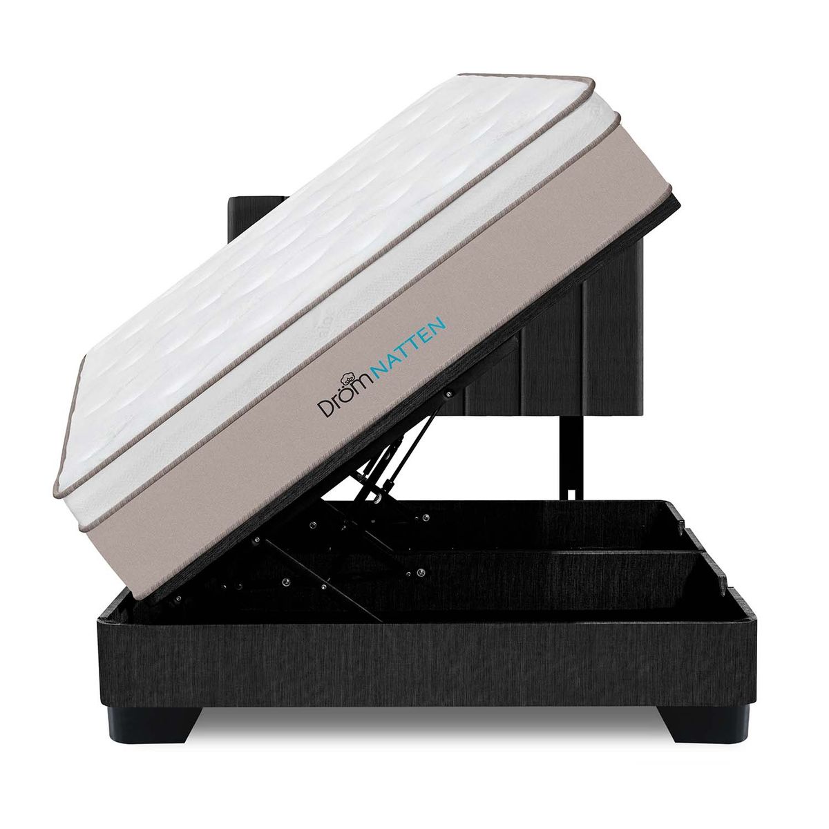 DROM - Dormitorio Boxet Natten Queen + 2 Almohadas Viscoelásticas + Protector