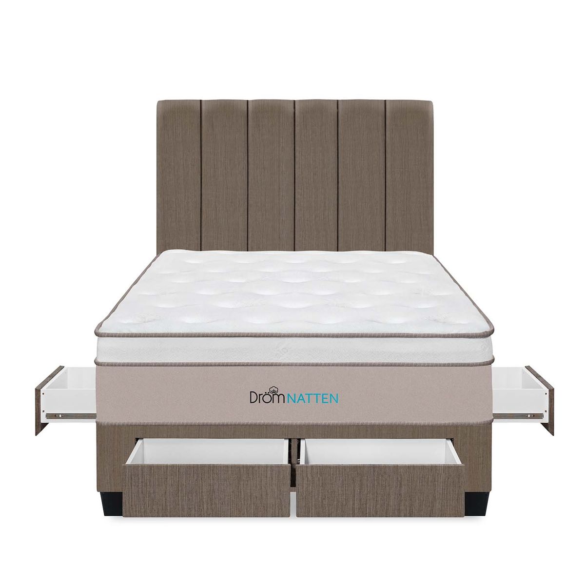 DROM - Dormitorio Con Cajones Natten 2 Plz + 2 Almohadas Viscoelásticas + Protector