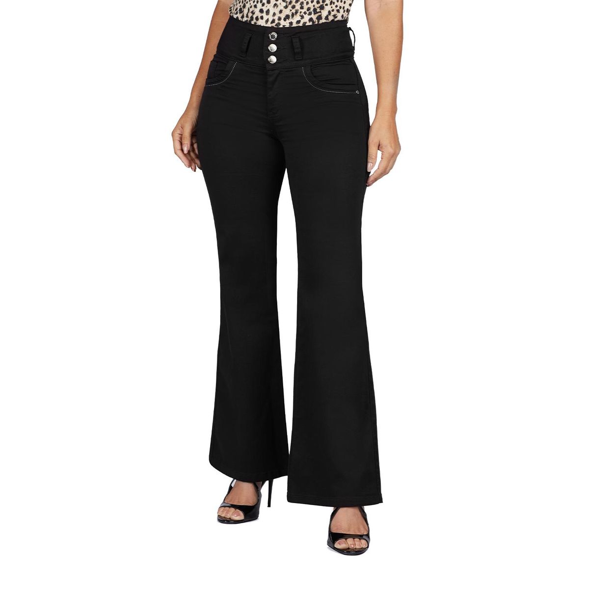 VRP BY VIVIANA RIVAS PLATA - Pantalón Flare Algodón Mujer Vrp By Viviana Rivas Plata