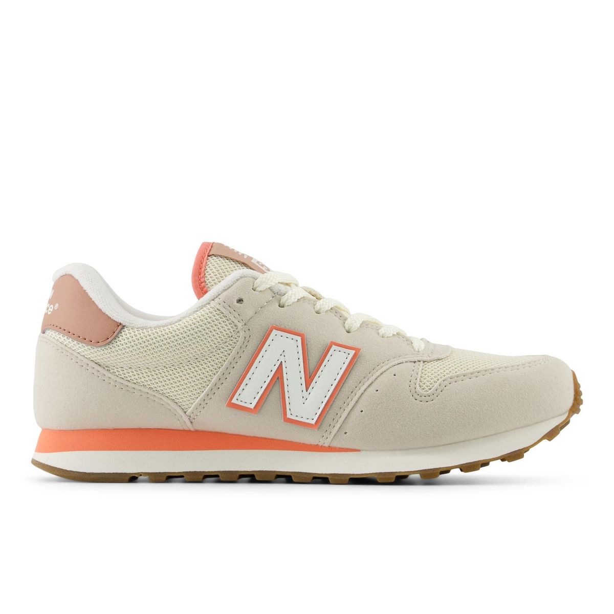 NEW BALANCE - Zapatilla Urbana 500 Gris Naranja Mujer New Balance