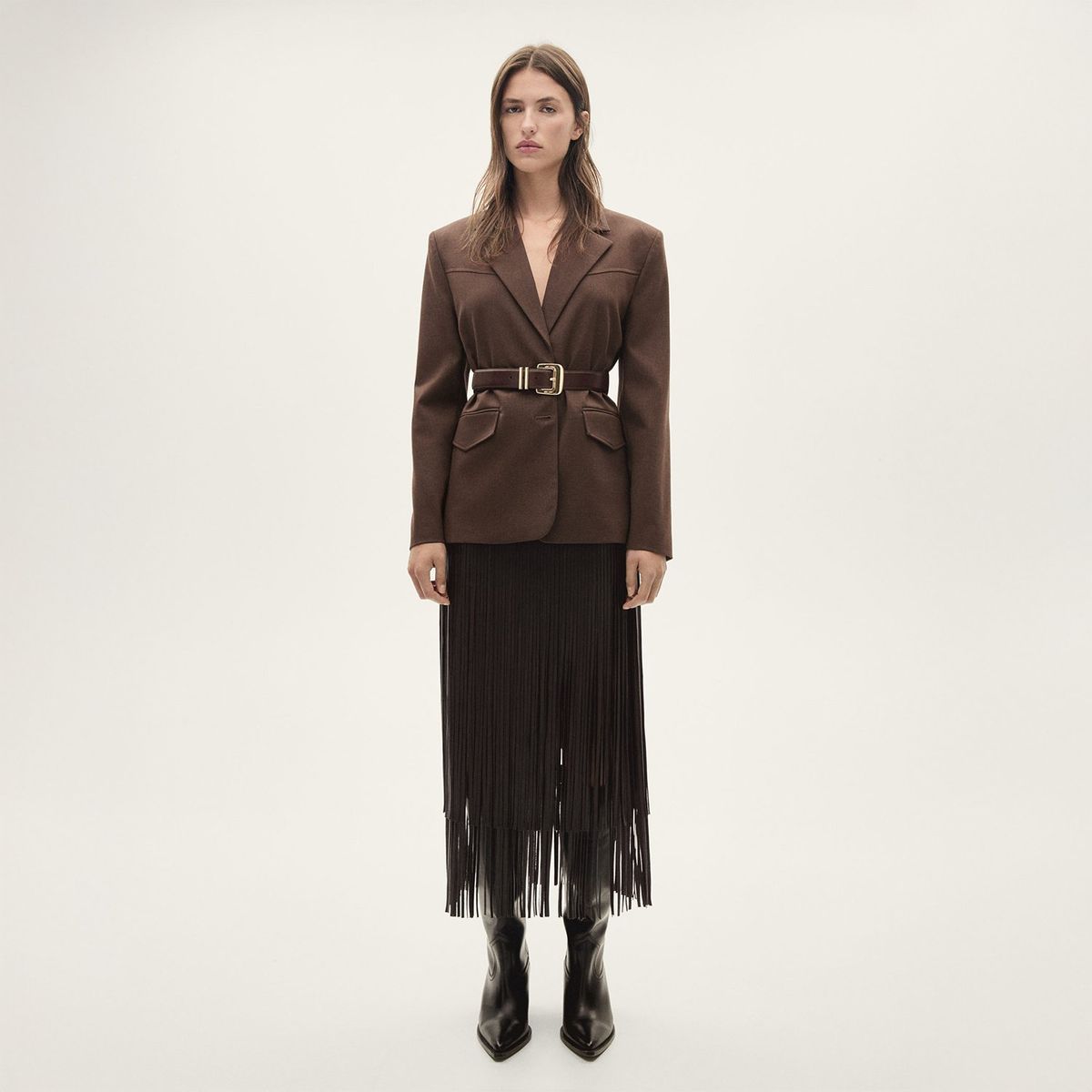 MANGO - Falda Larga Casual Mujer Mango