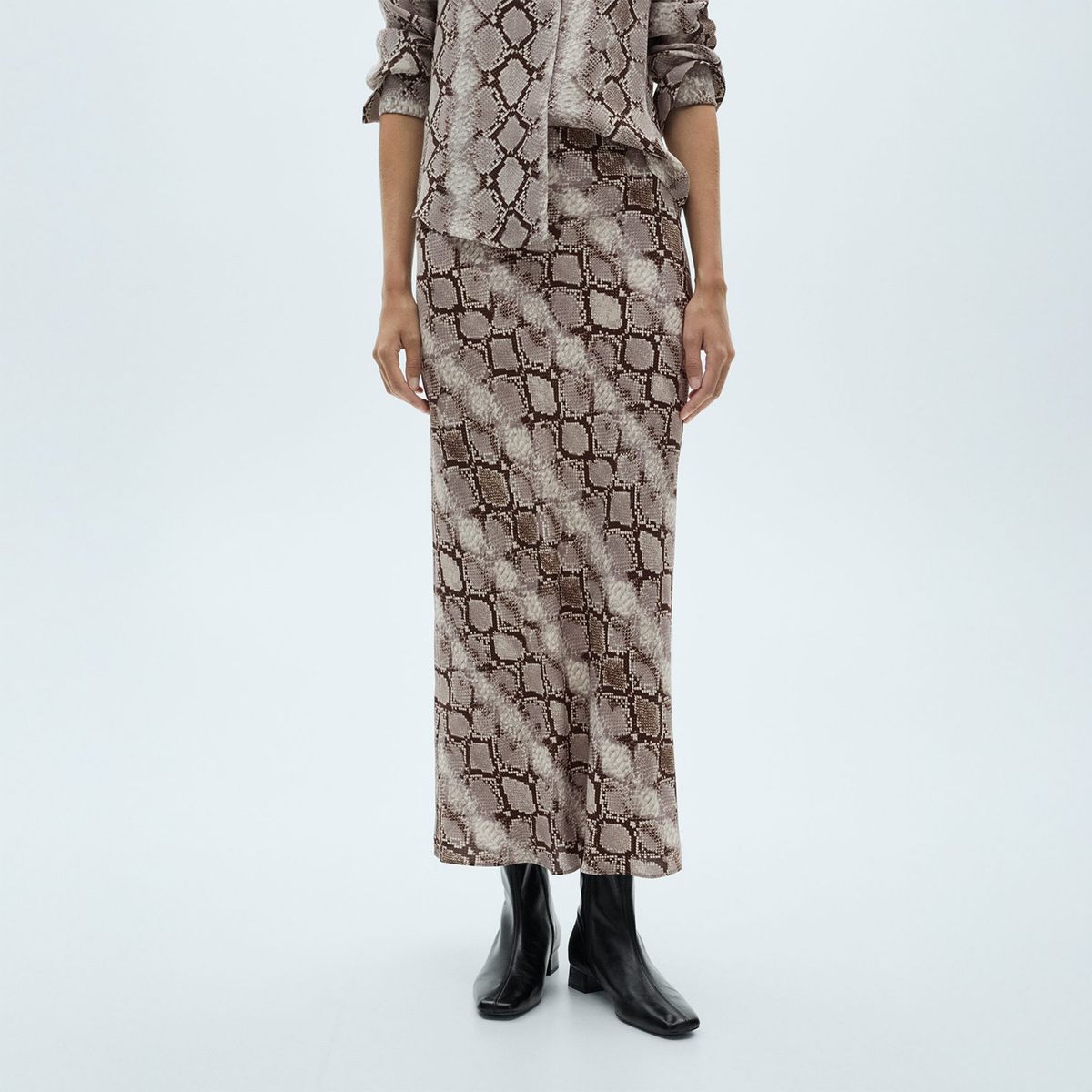 MANGO - Falda Larga Casual Mujer Mango