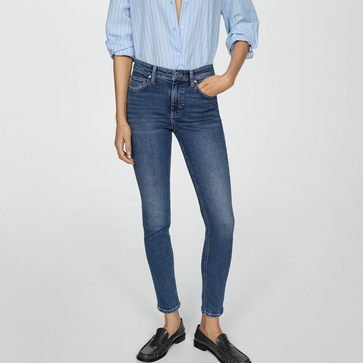 MANGO - Jean Skinny Tiro Alto Mujer Mango