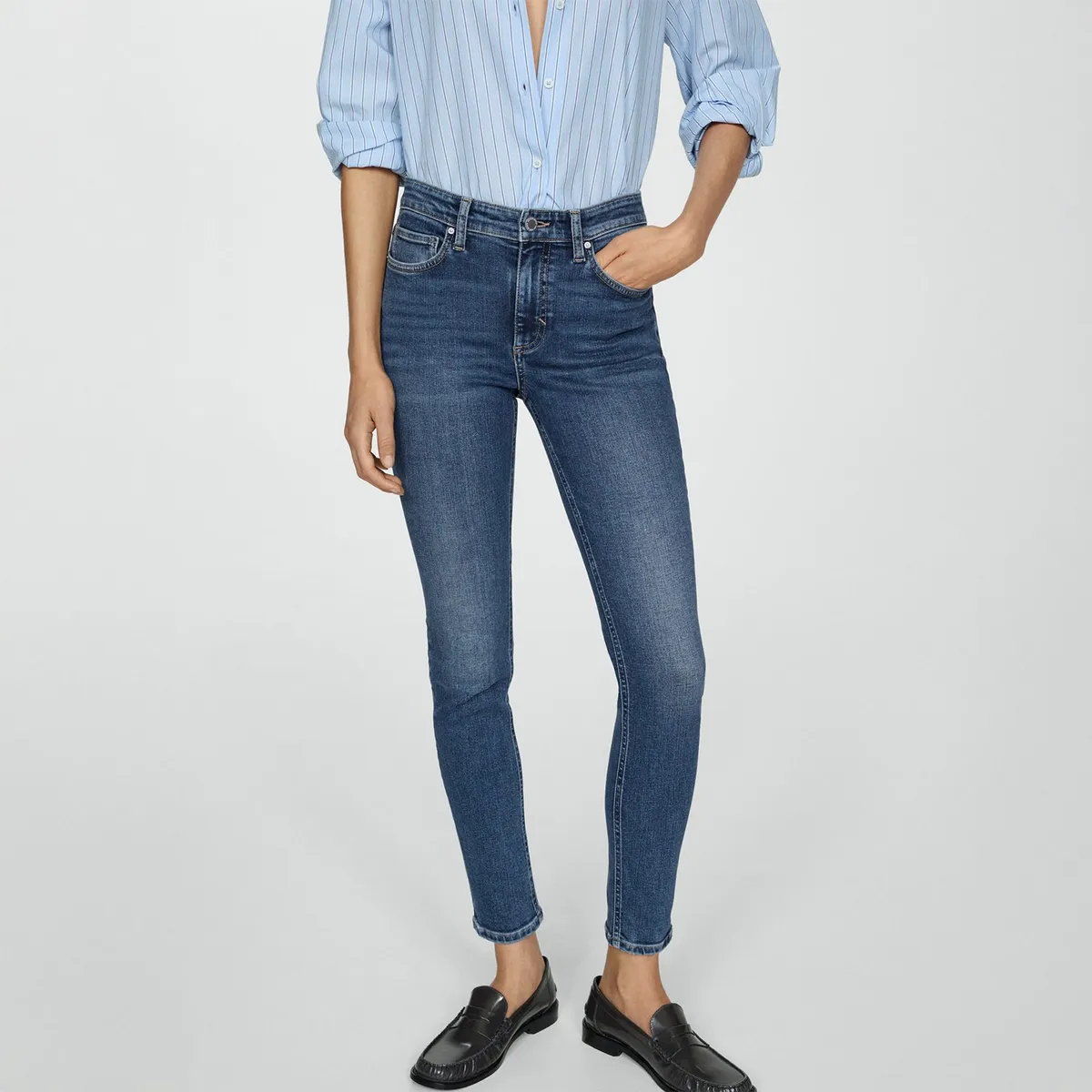 MANGO - Jean Skinny Tiro Alto Mujer Mango
