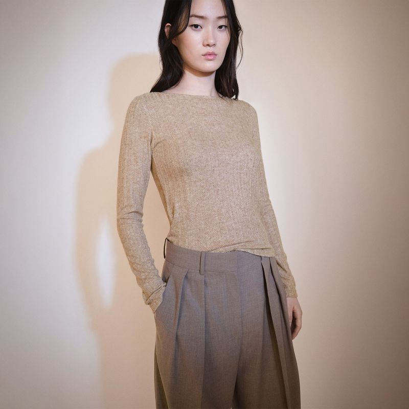 MANGO - Polo Manga Larga Casual Mujer Mango