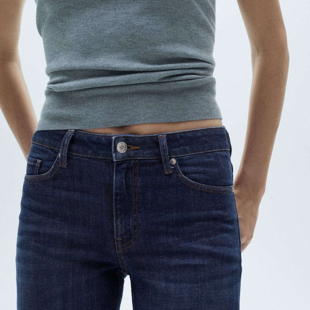 MANGO - Jean Flare Algodón Mujer Mango