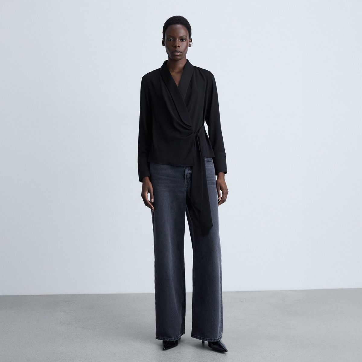 MANGO - Blusa Manga Larga Casual Mujer Mango