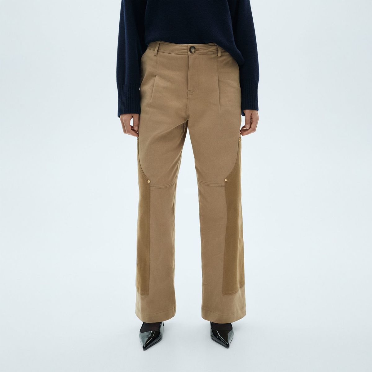 MANGO - Pantalón Recto Algodón Mujer Mango