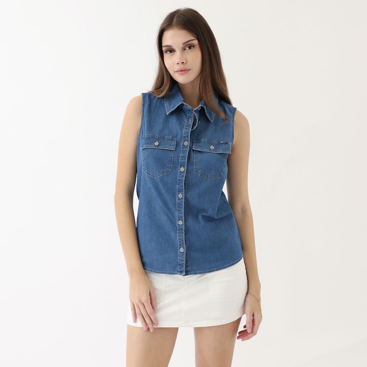 KANSAS - Blusa Manga Corta Algodón Mujer Kansas