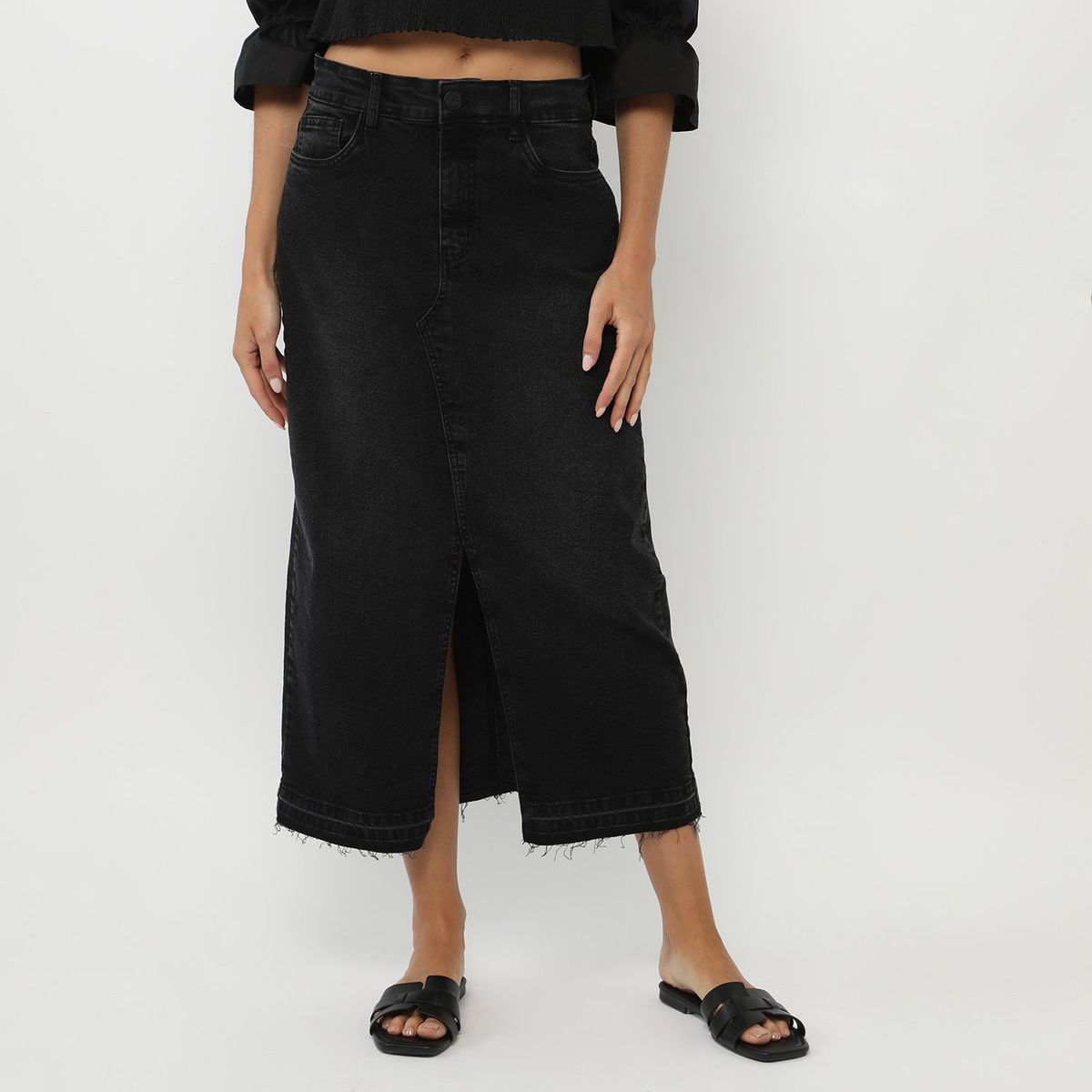 BASEMENT - Falda Larga Algodón Mujer Basement