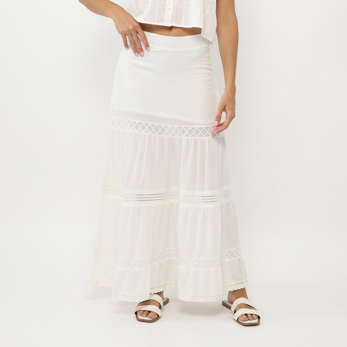 BASEMENT - Falda Larga 100% Algodón Mujer Basement