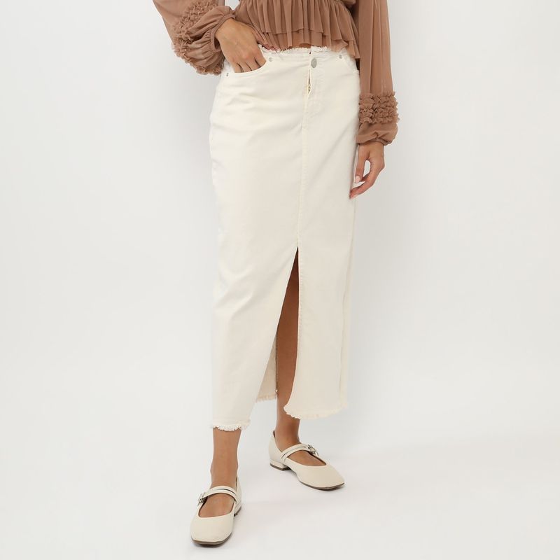 BASEMENT - Falda Larga Algodón Mujer Basement