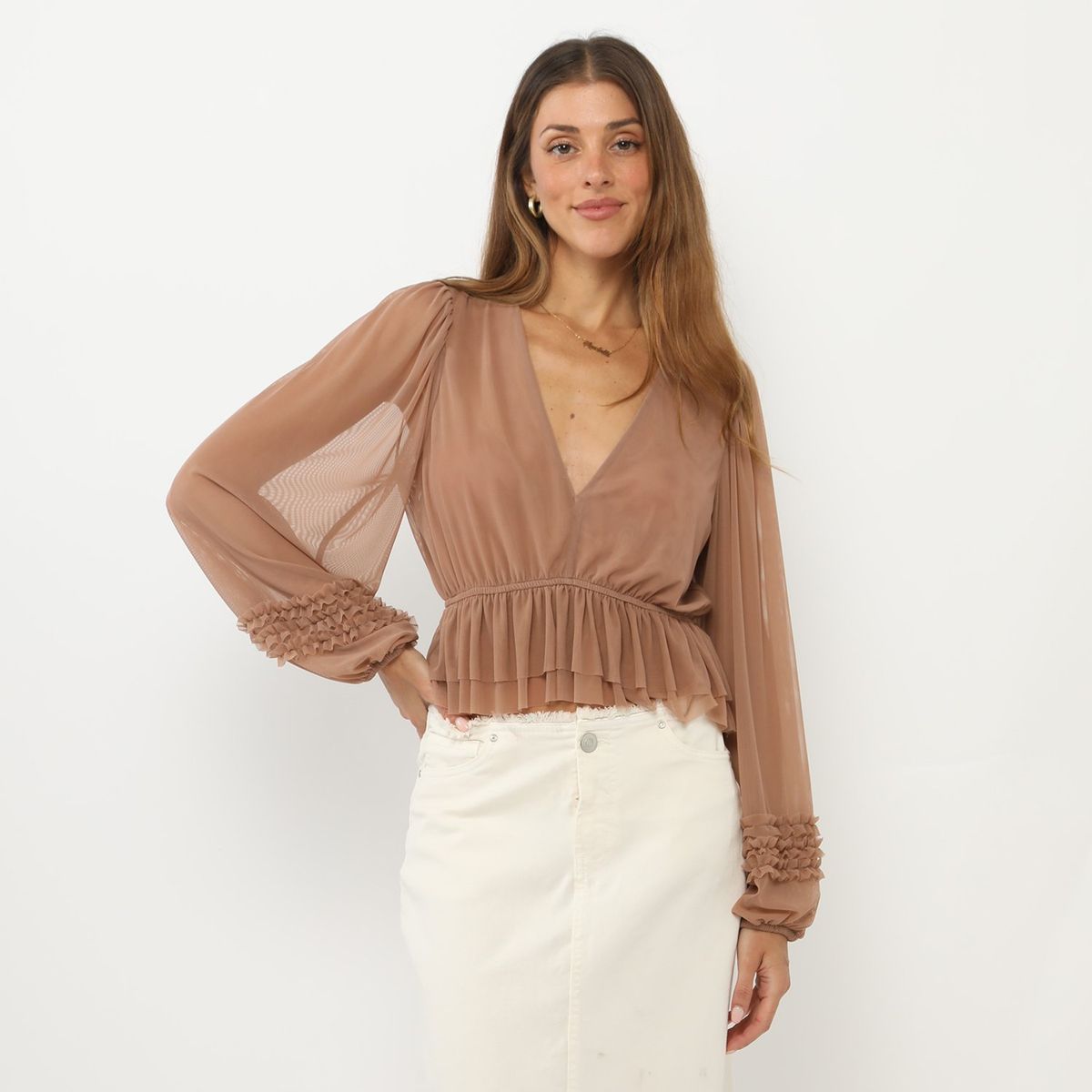 BASEMENT - Blusa Manga Larga Casual Mujer Basement