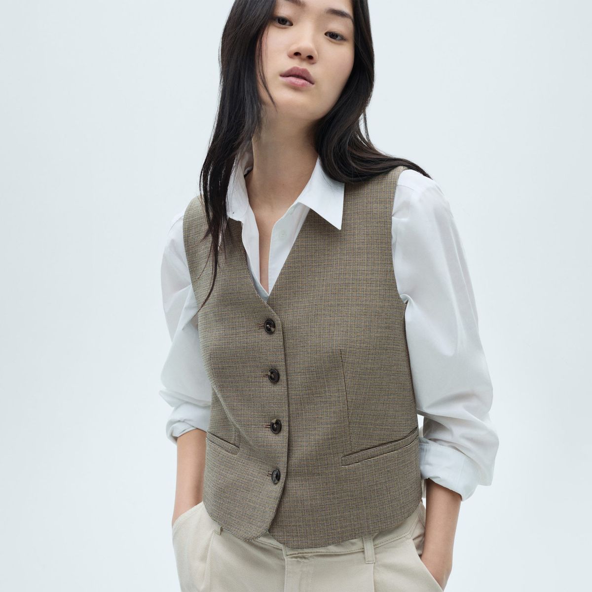 MANGO - Chaleco Casual Mujer Mango