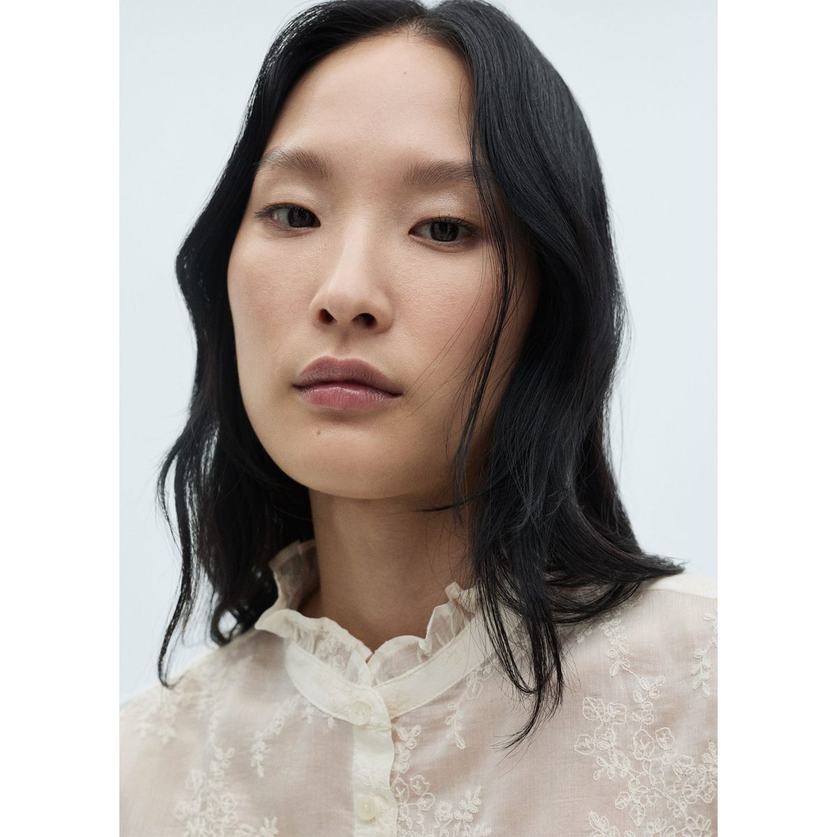 MANGO - Blusa Manga Larga Casual Mujer Mango