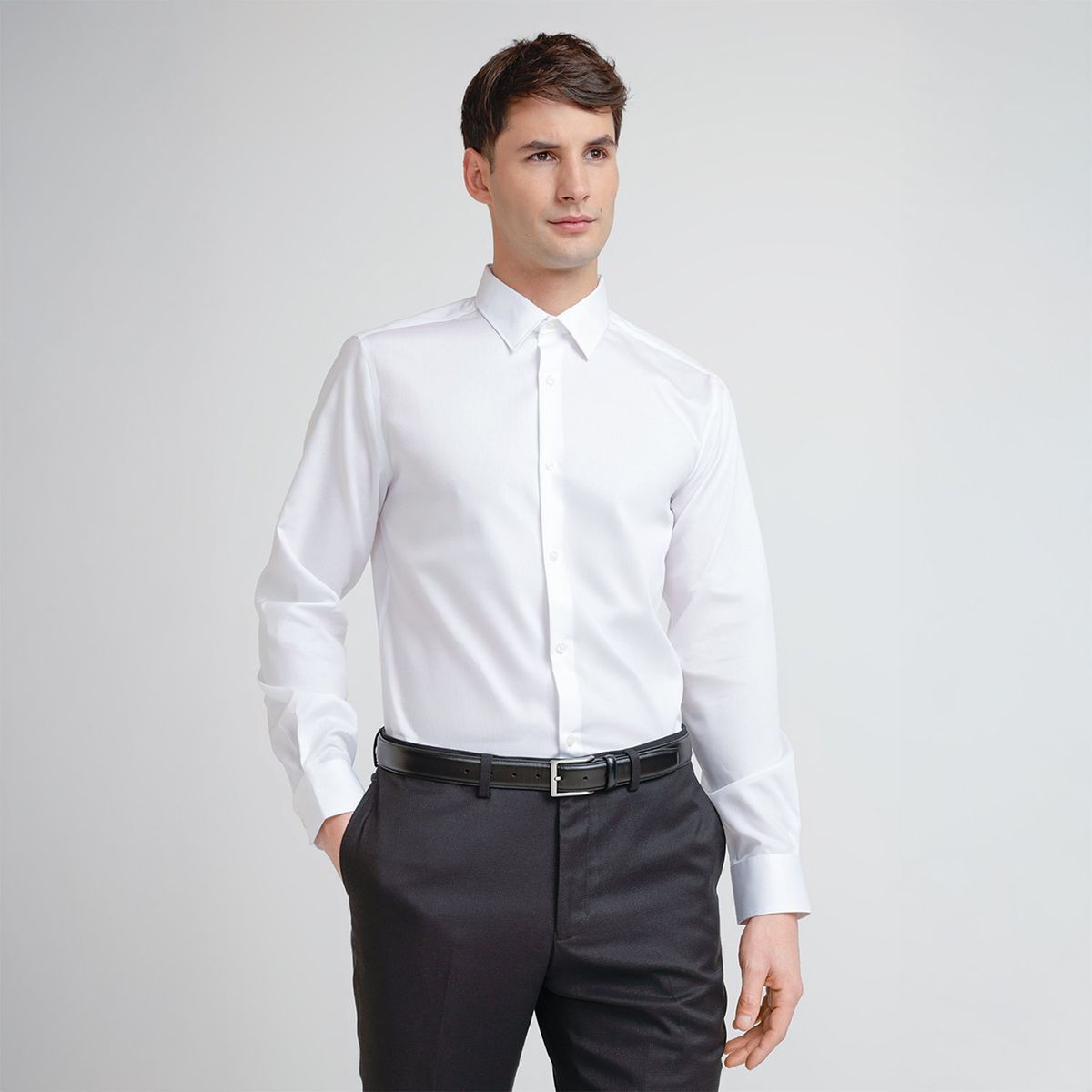 PERRY ELLIS - Camisa Manga Larga Slim Fit 100% Algodón Hombre Perry Ellis 