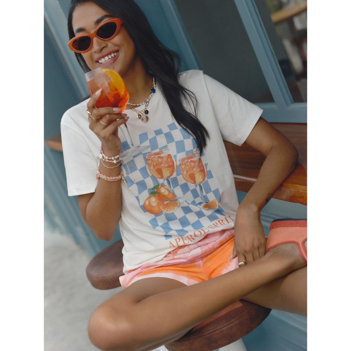 APEROL - Polo Manga Corta 100% Algodón Mujer Aperol