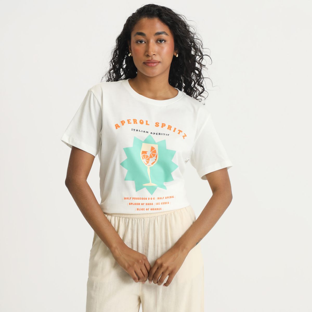 APEROL - Polo Manga Corta 100% Algodón Mujer Aperol