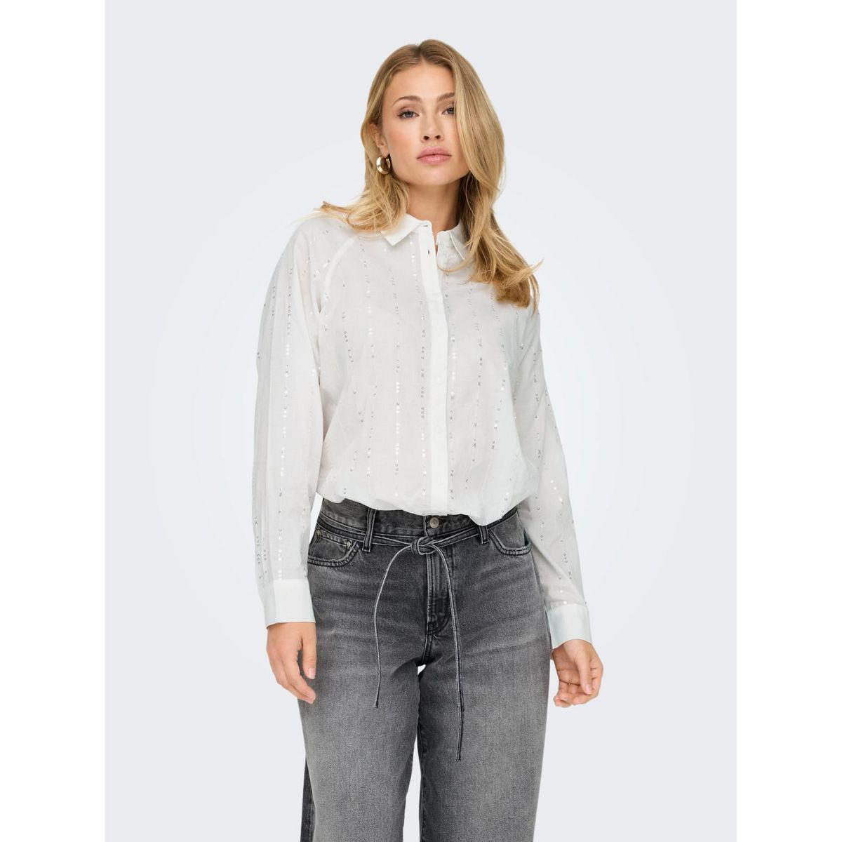 ONLY - Camisa Manga Larga 100% Algodón Mujer Only