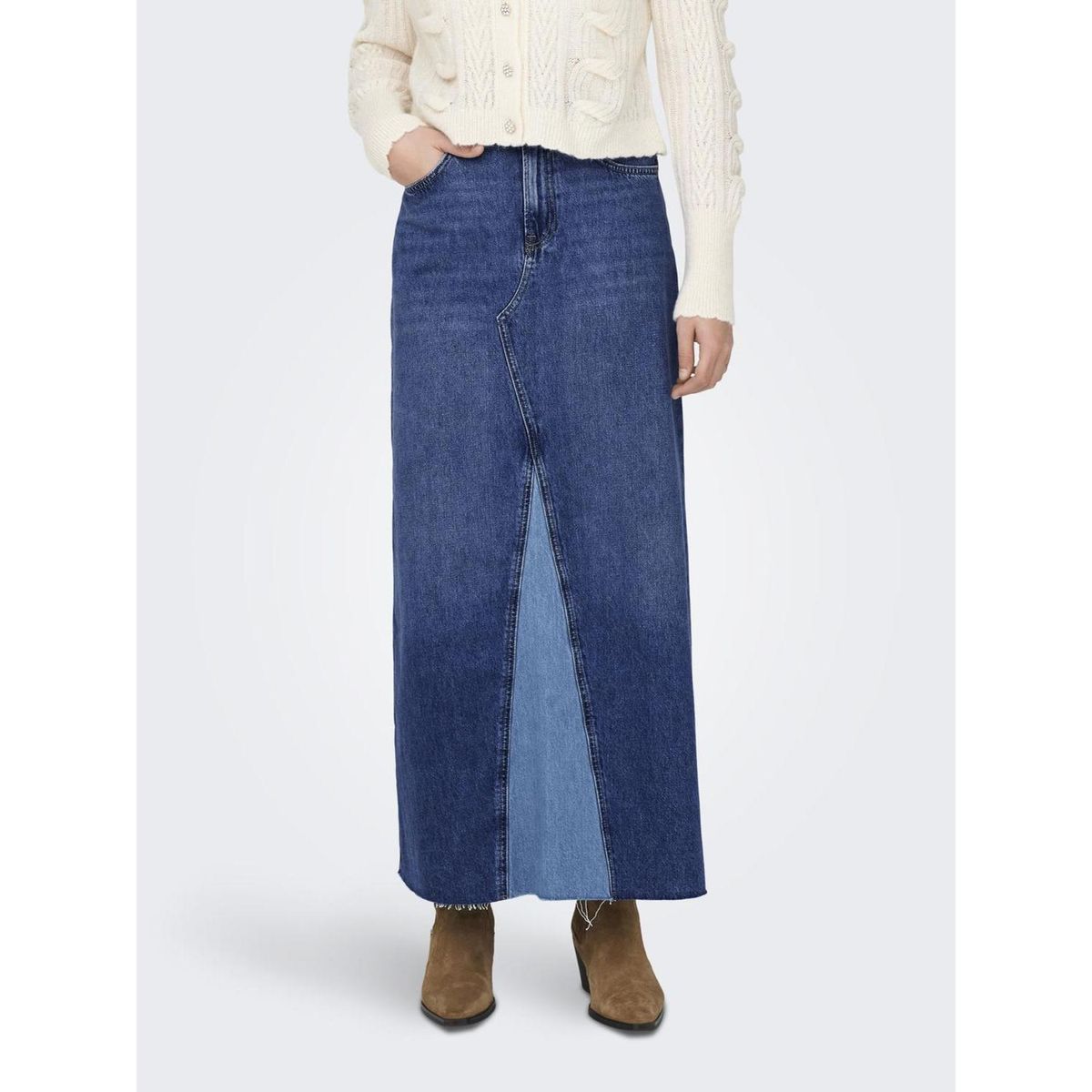 ONLY - Falda Larga 100% Algodón Mujer Only