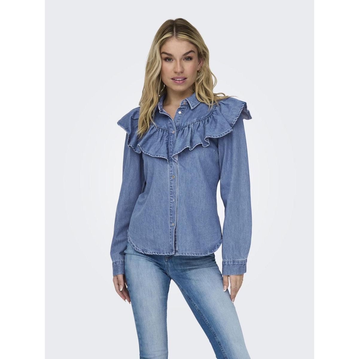 ONLY - Camisa Manga Larga 100% Algodón Mujer Only