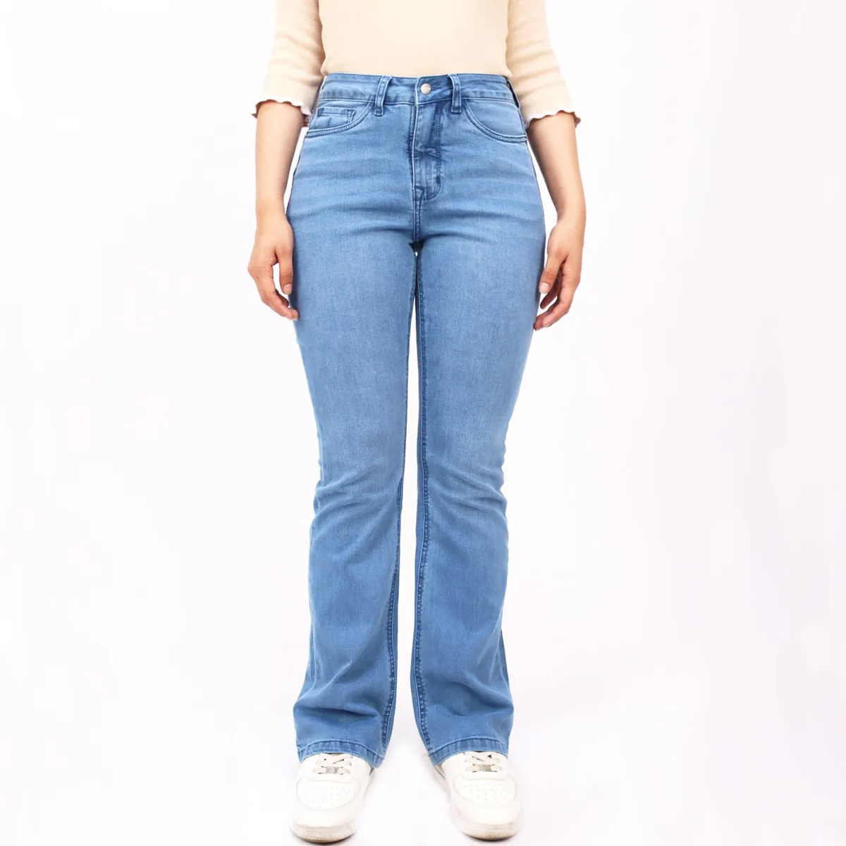 KAYRA POBLET - Jean Flare Tiro Alto Mujer Kayra Poblet