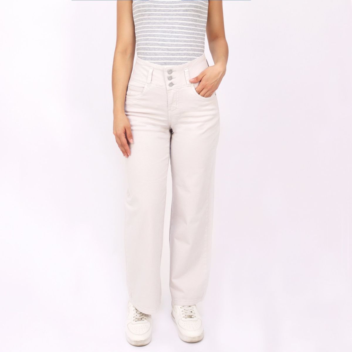 KAYRA POBLET - Jean Straight Tiro Alto Mujer Kayra Poblet