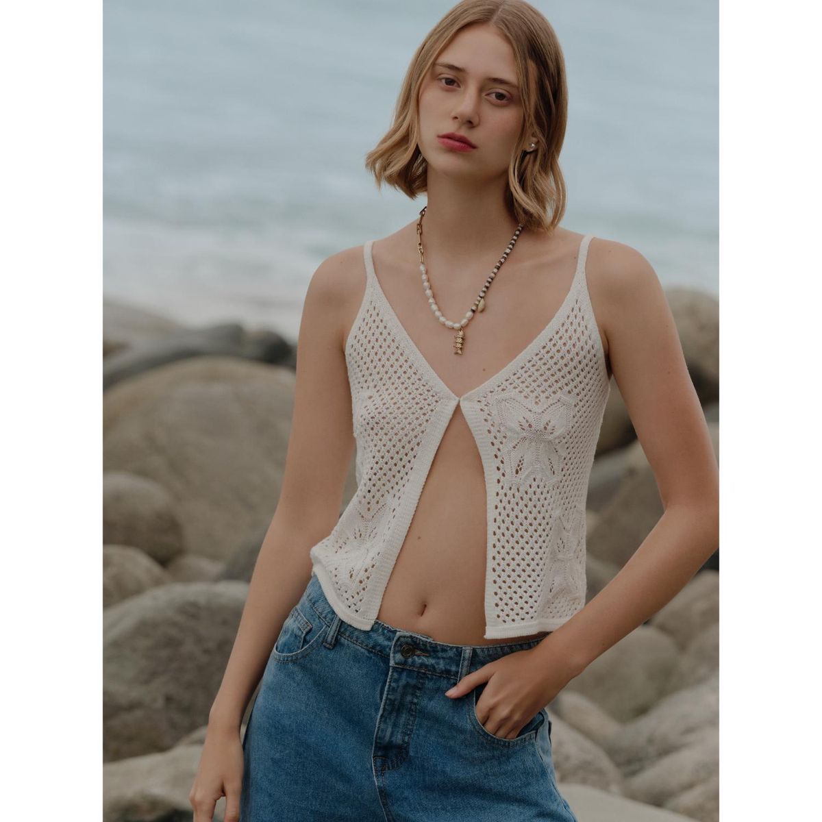 SYBILLA - Polo Sin Mangas Casual Mujer Sybilla