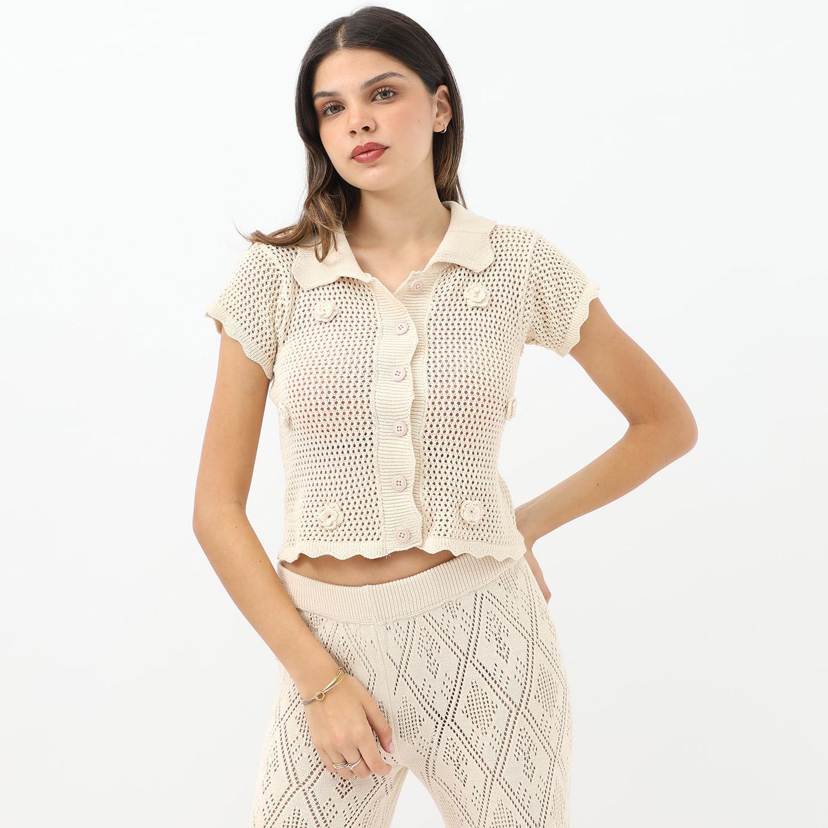 SYBILLA - Polo Manga Corta Casual Mujer Sybilla