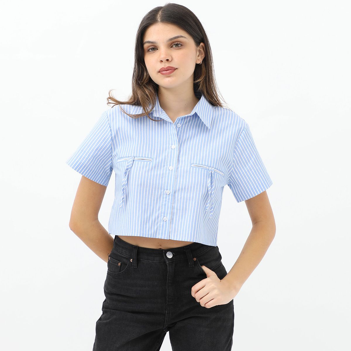 SYBILLA - Blusa Manga Corta Casual Mujer Sybilla