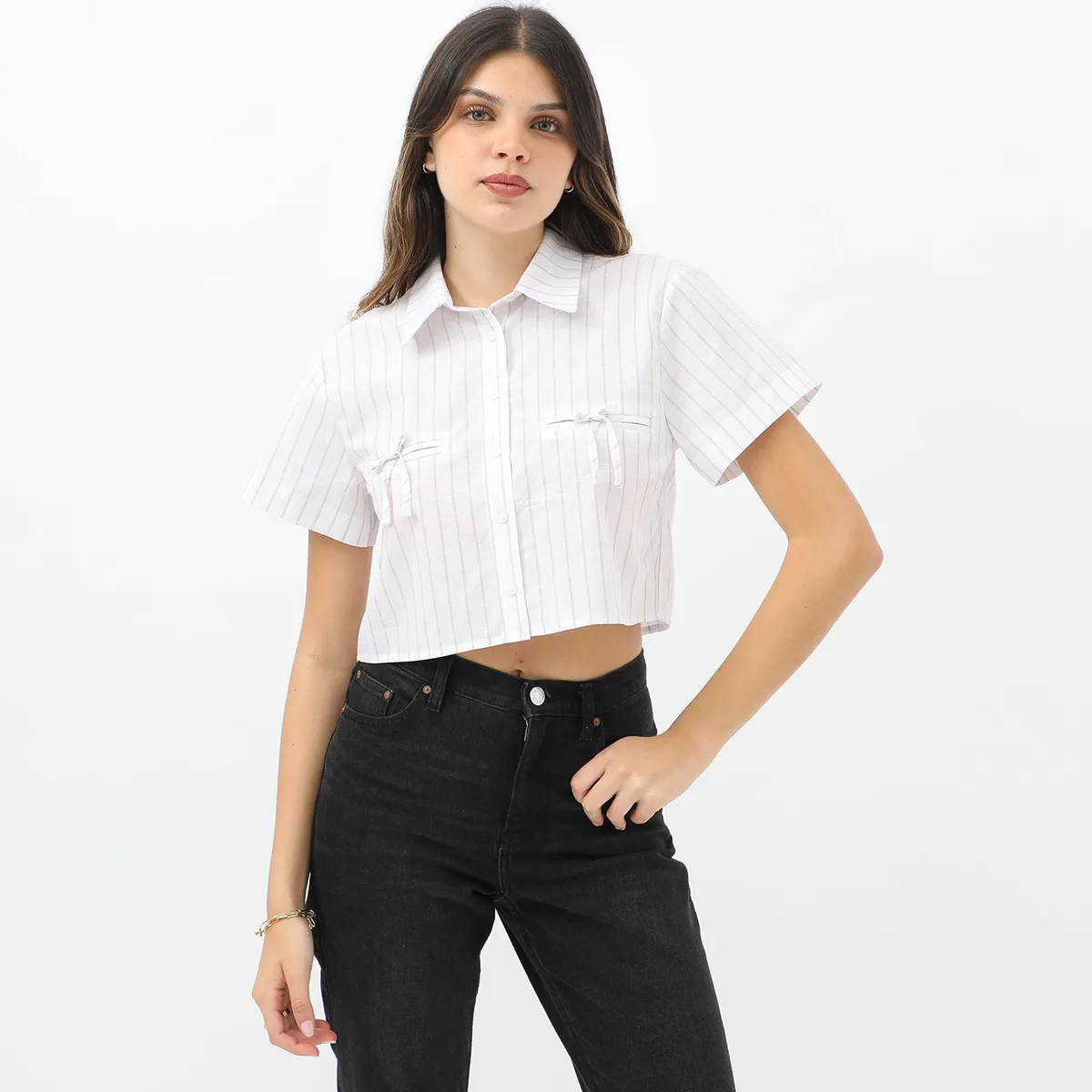 SYBILLA - Blusa Manga Corta Casual Mujer Sybilla