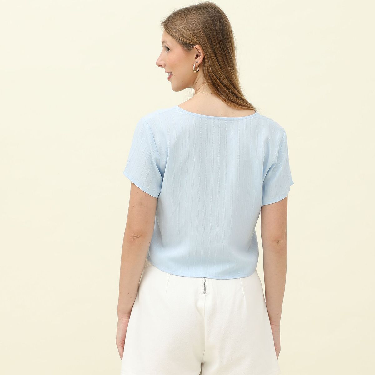 SYBILLA - Blusa Manga Corta Casual Mujer Sybilla