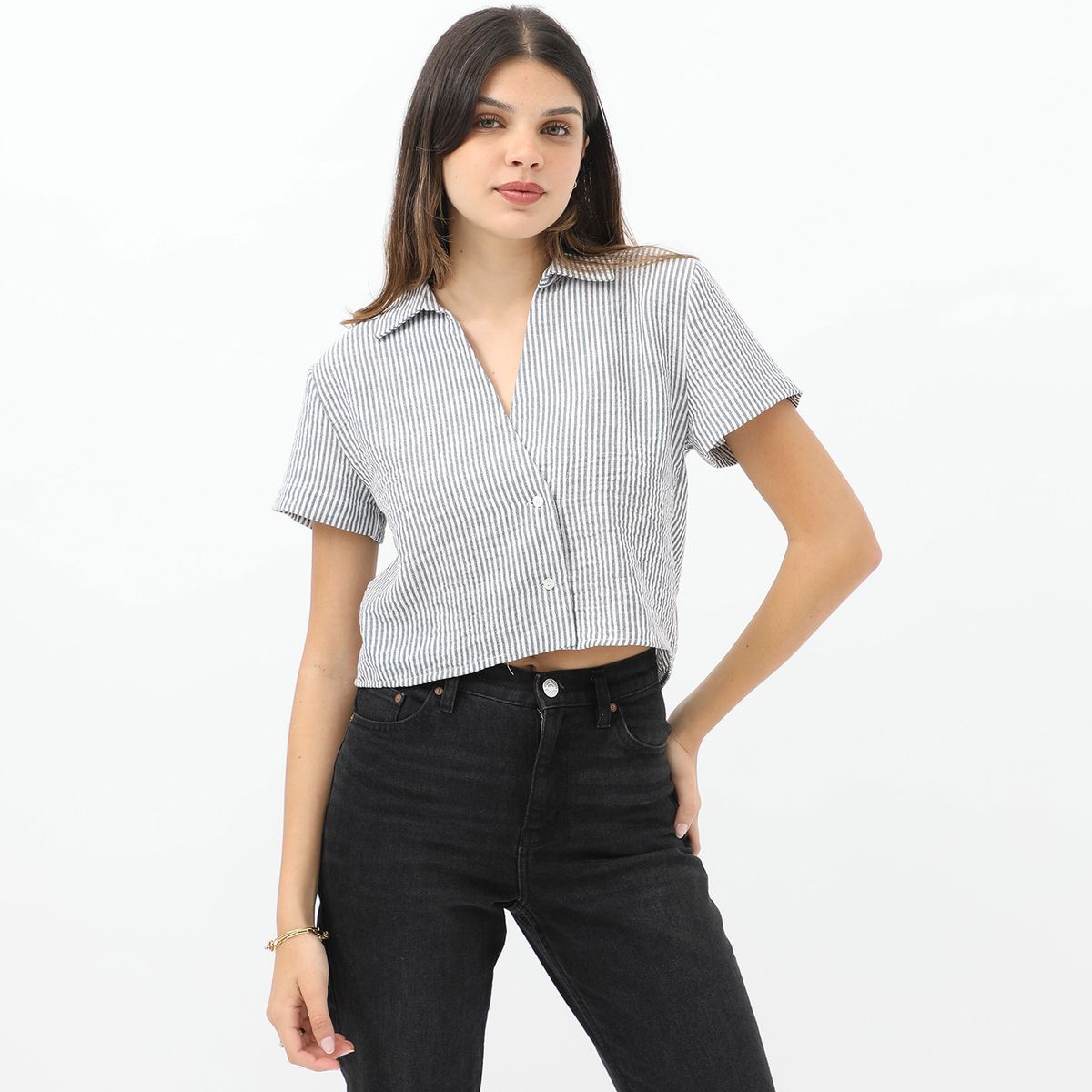 SYBILLA - Blusa Manga Corta Casual Mujer Sybilla