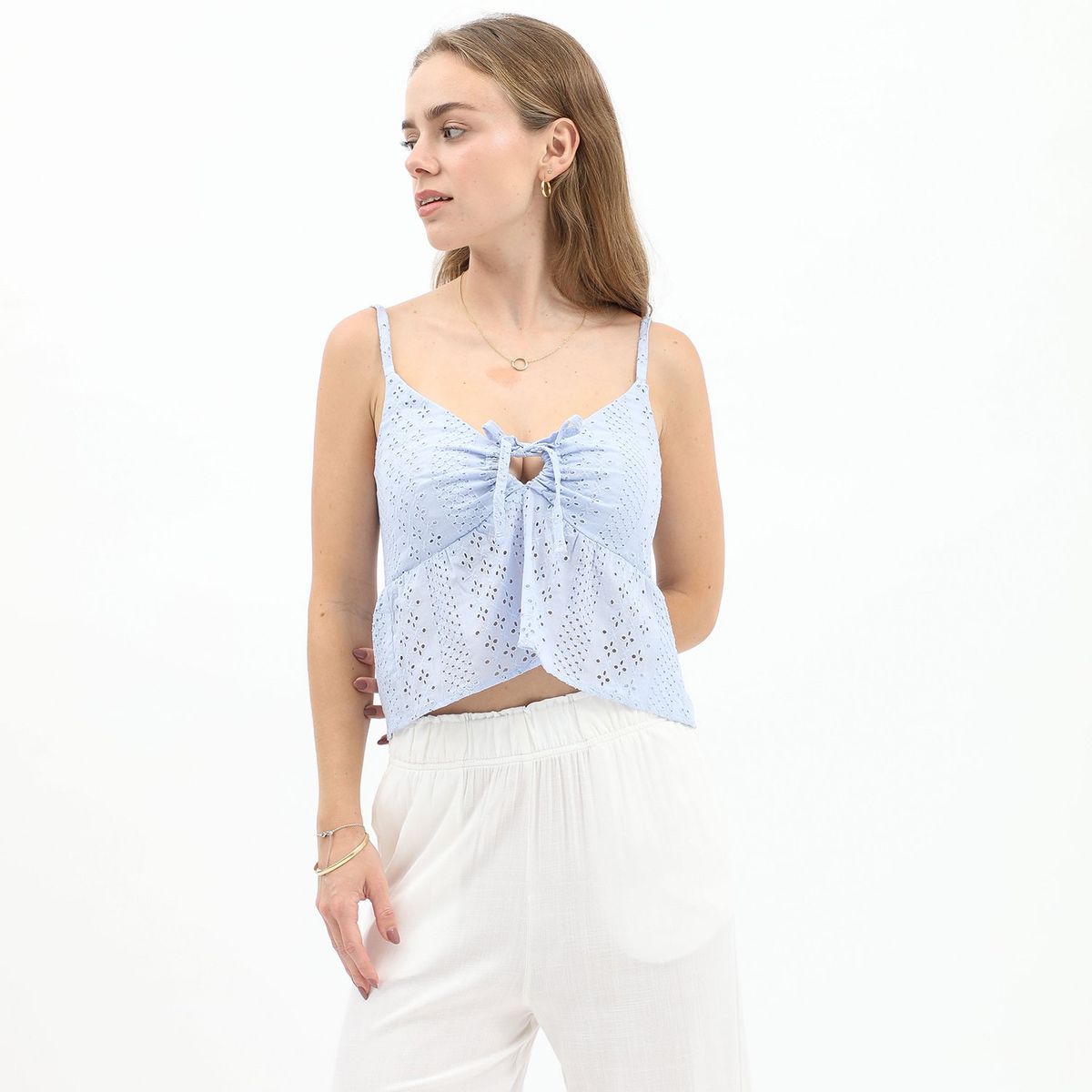 AMERICAN ABBEY - Blusa Sin Mangas 100% Algodón Mujer American Abbey