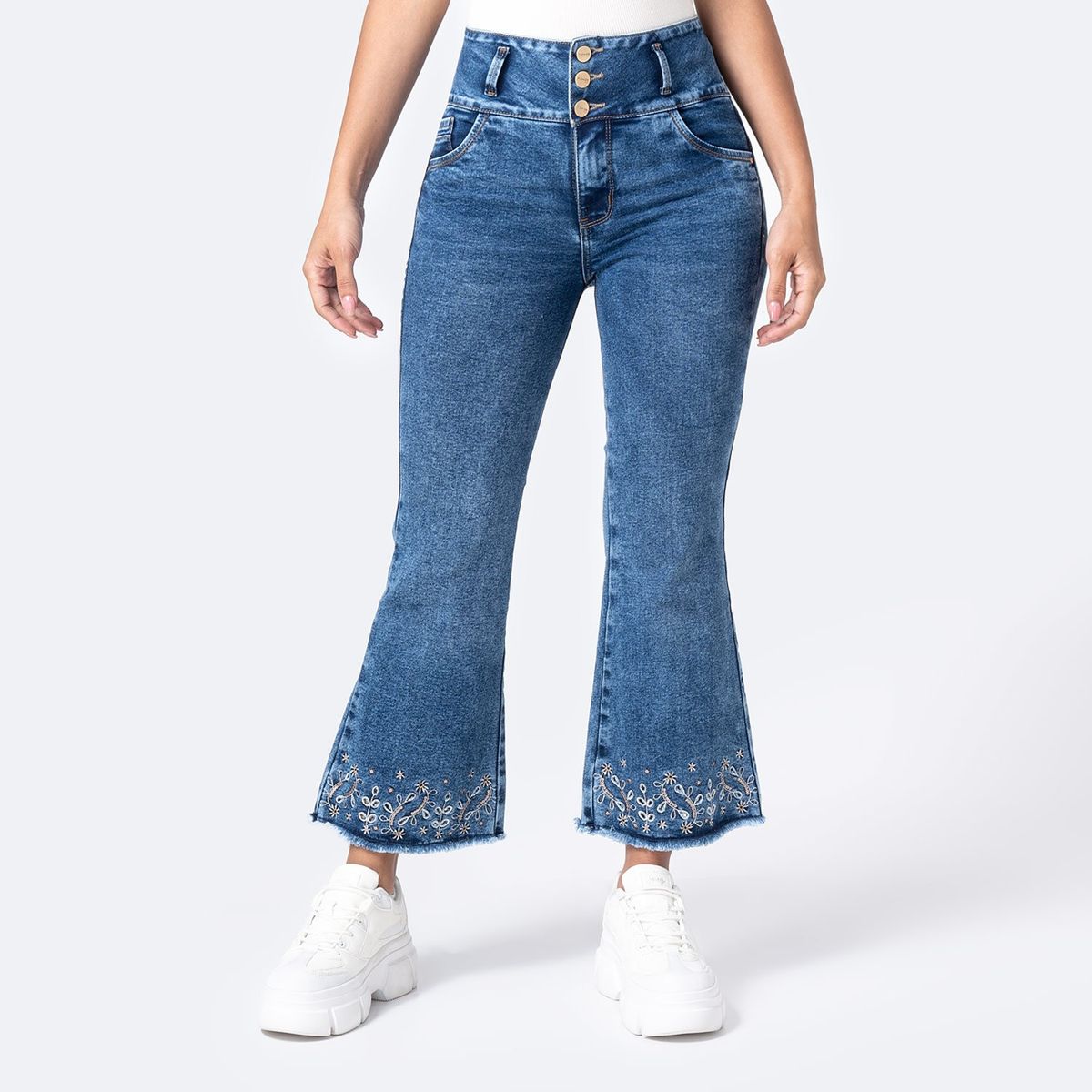 PIONIER - Jean Cropped Algodón Mujer Pionier