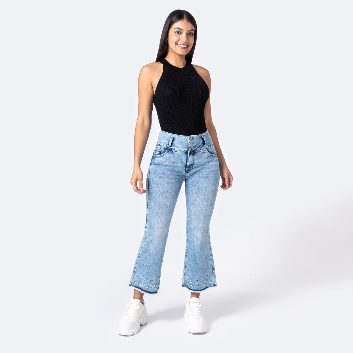 PIONIER - Jean Cropped Algodón Mujer Pionier