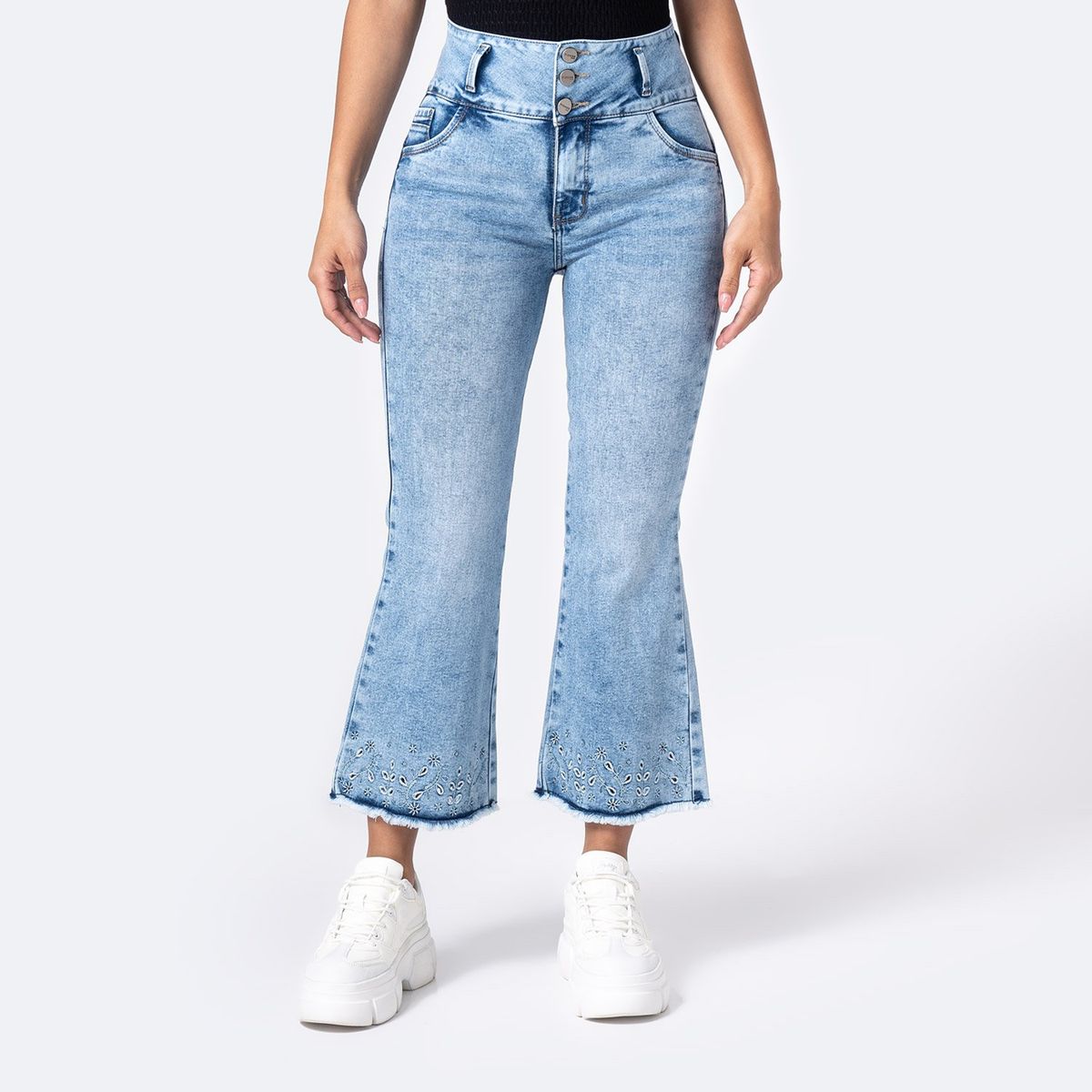 PIONIER - Jean Cropped Algodón Mujer Pionier