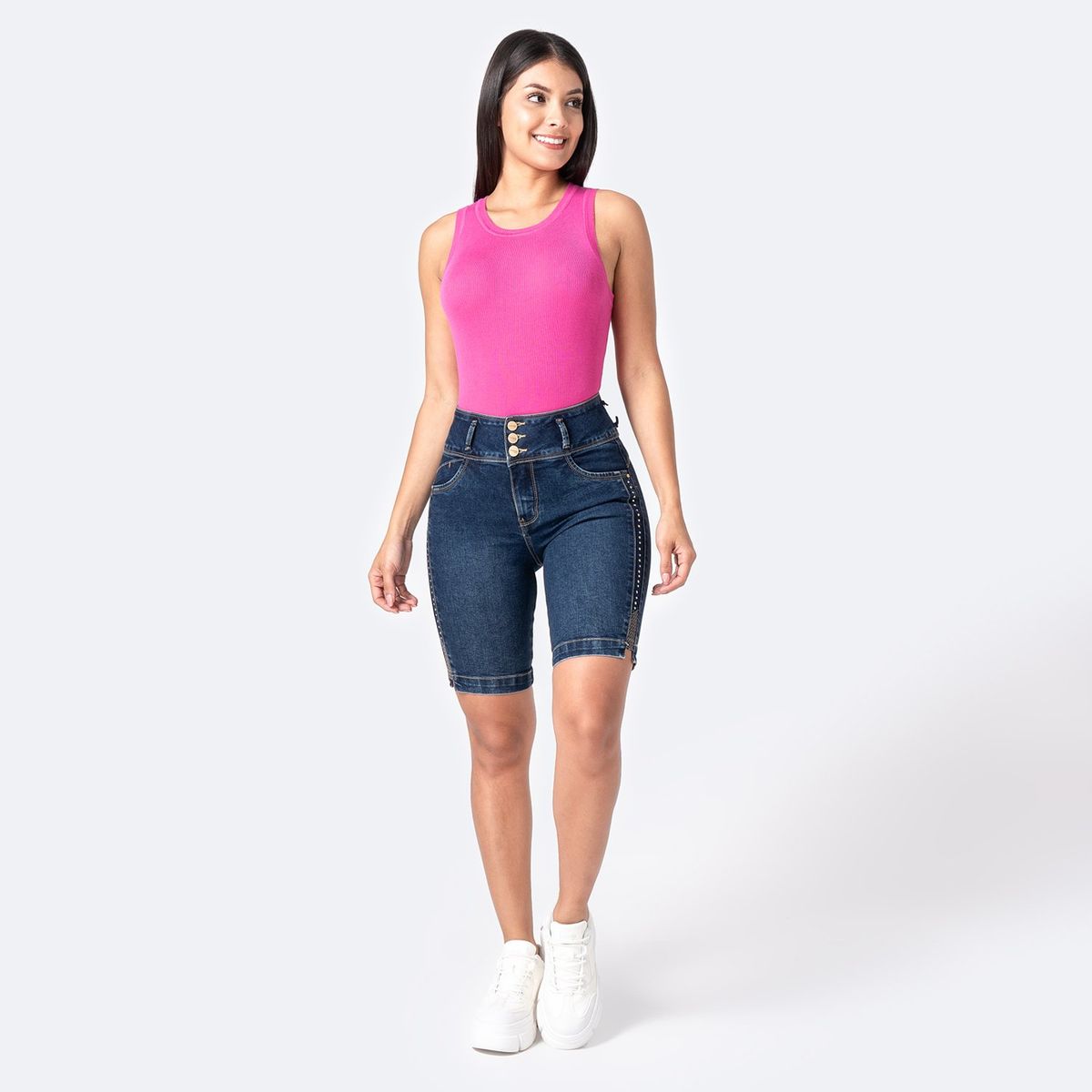 PIONIER - Bermuda Slim Algodón Mujer Pionier