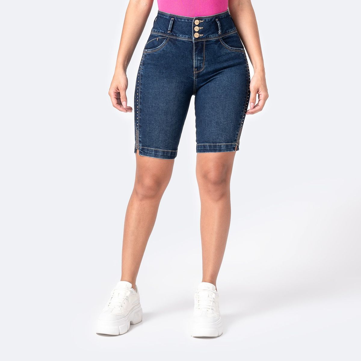 PIONIER - Bermuda Slim Algodón Mujer Pionier