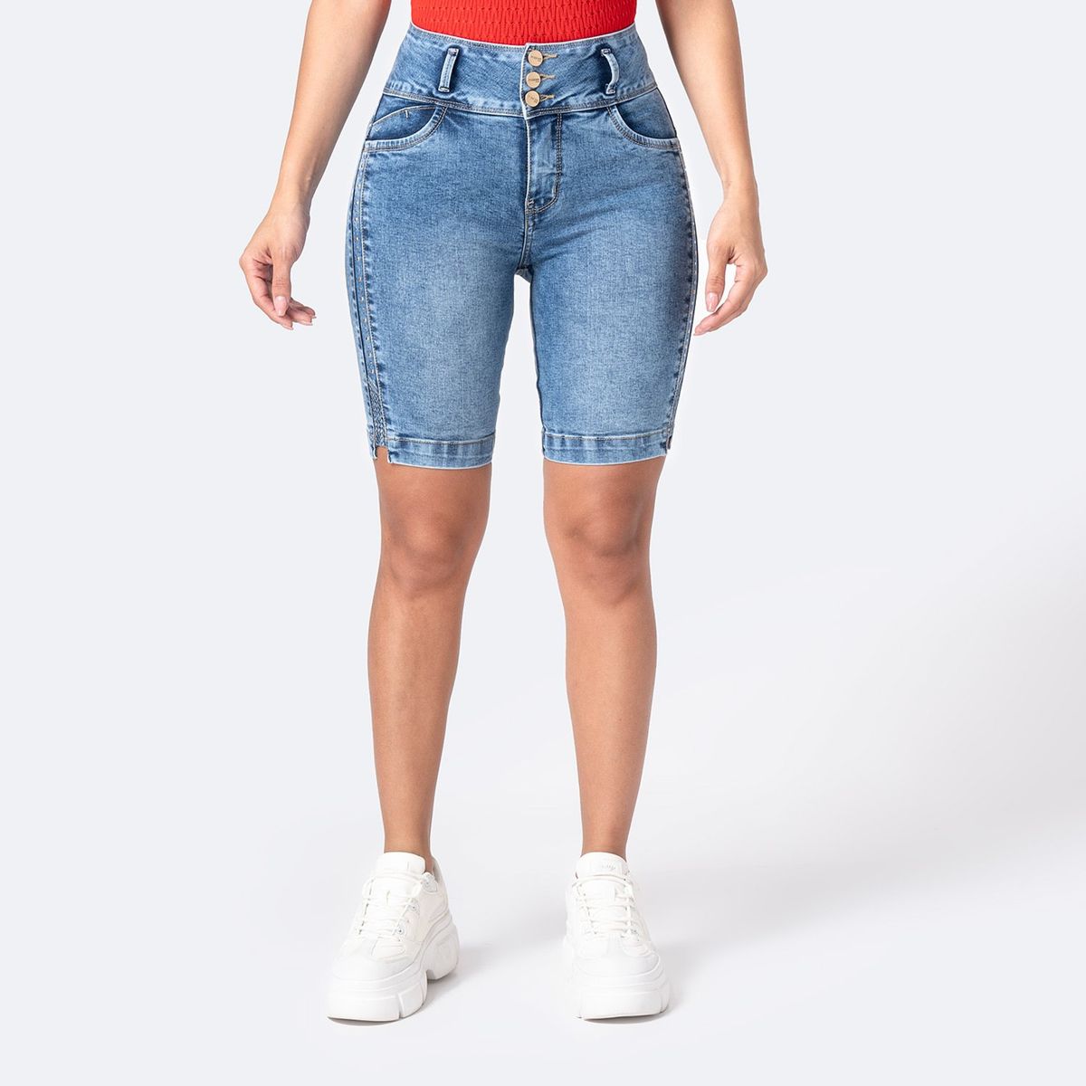 PIONIER - Bermuda Slim Algodón Mujer Pionier