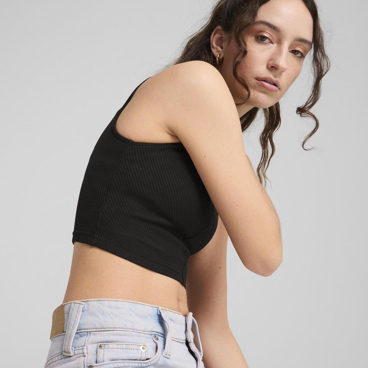 PUMA - Top Deportivo Mujer Wardrobe Ess Ribbed Crop Top