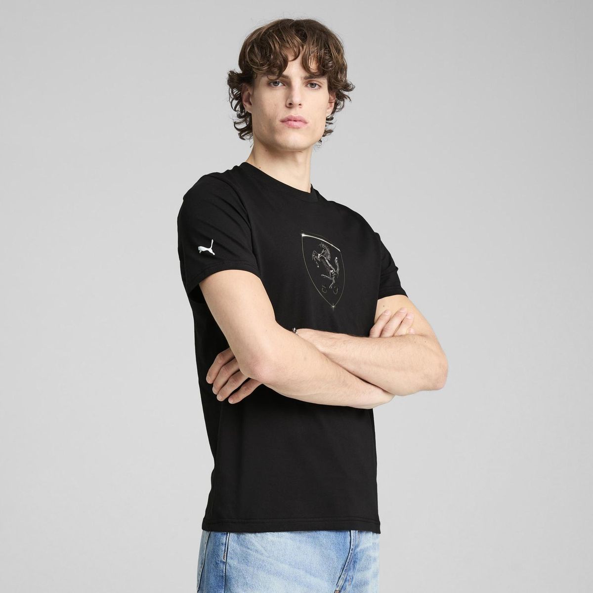 PUMA - Polo Deportivo Hombre Ferrari Race Tonal Big Shield Tee