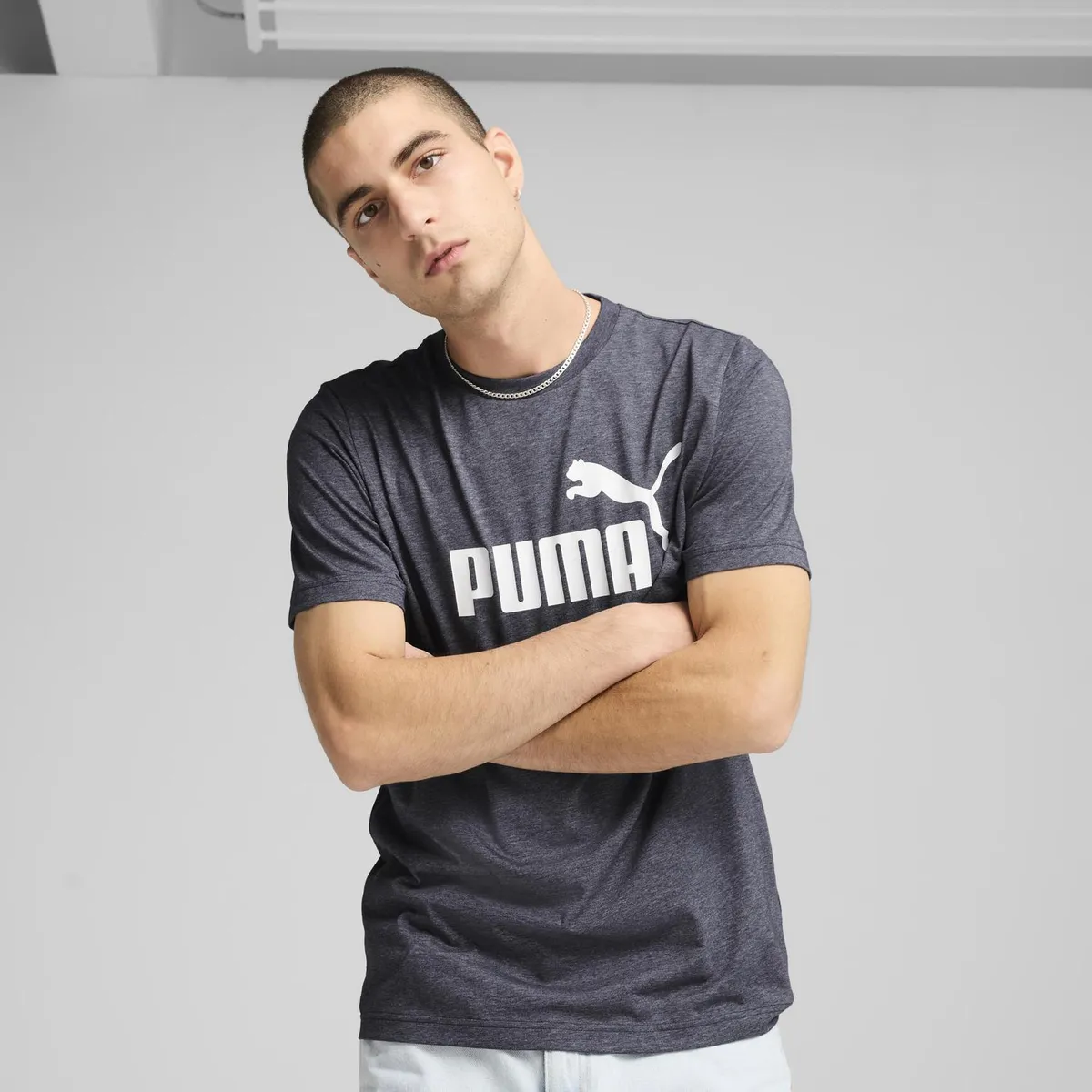 PUMA - Polo Deportivo Hombre Ess No. 1 Logo Heather Tee