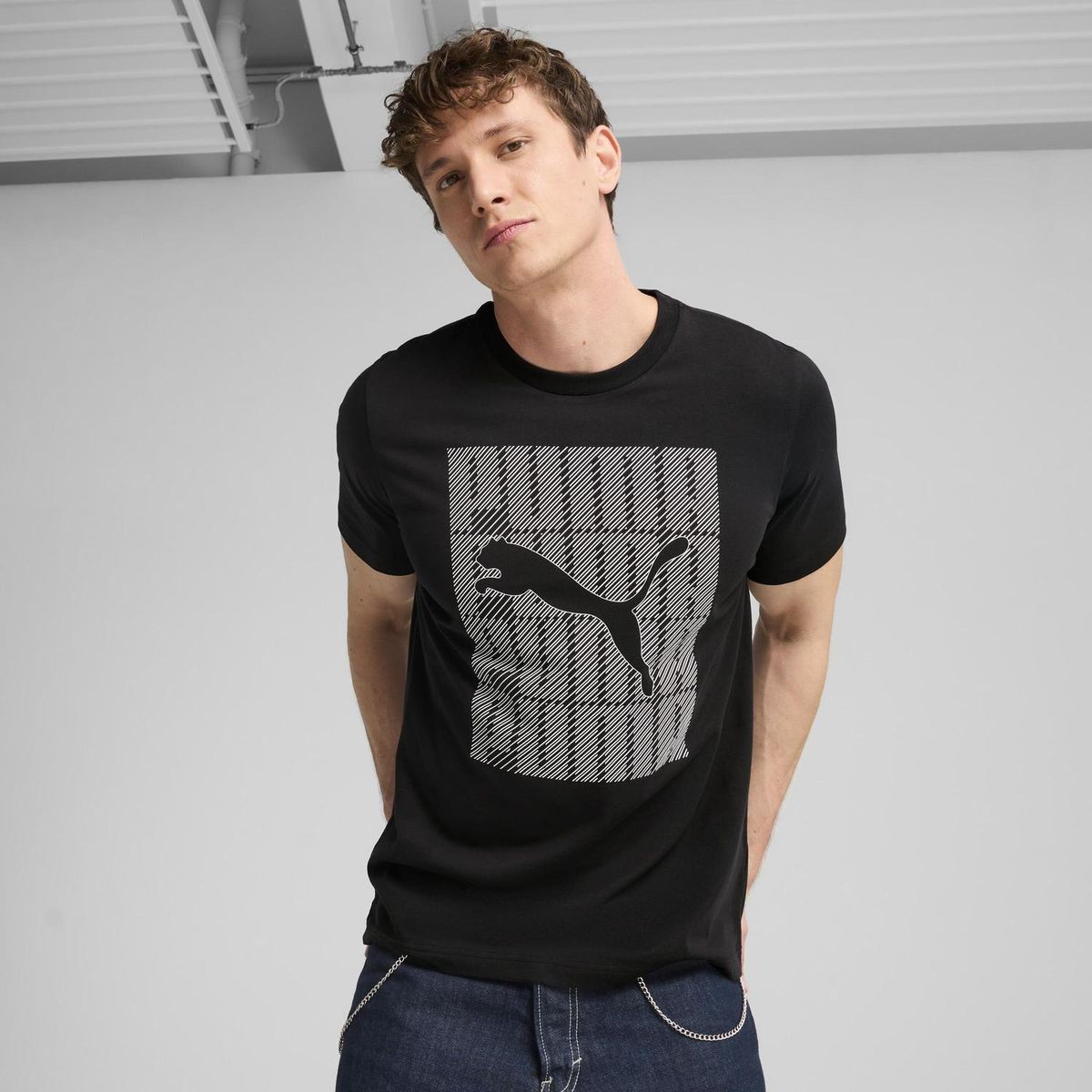 PUMA - Polo Deportivo Hombre Graphics Puma Wording Tee