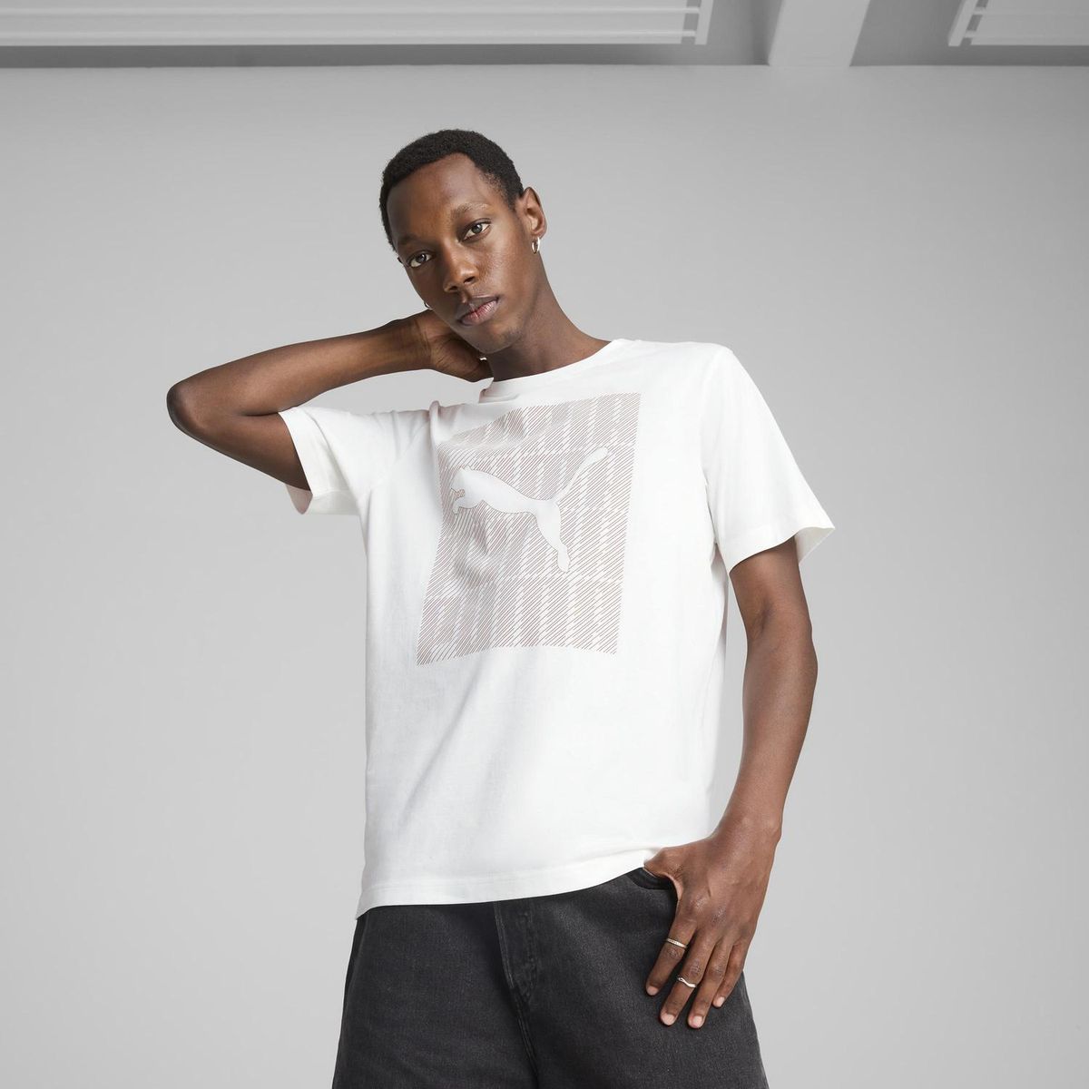 PUMA - Polo Deportivo Hombre Graphics Puma Wording Tee