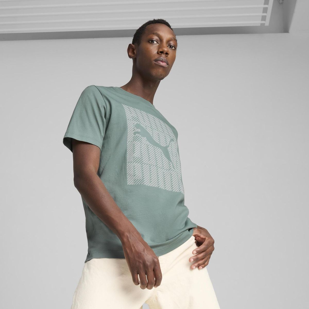 PUMA - Polo Deportivo Hombre Graphics Puma Wording Tee